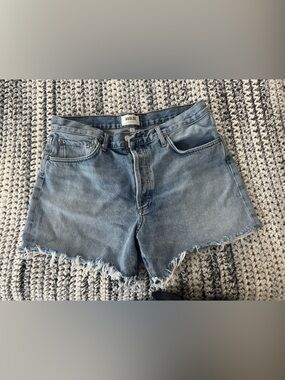 Agolde Light Blue Denim Cutoff Shorts